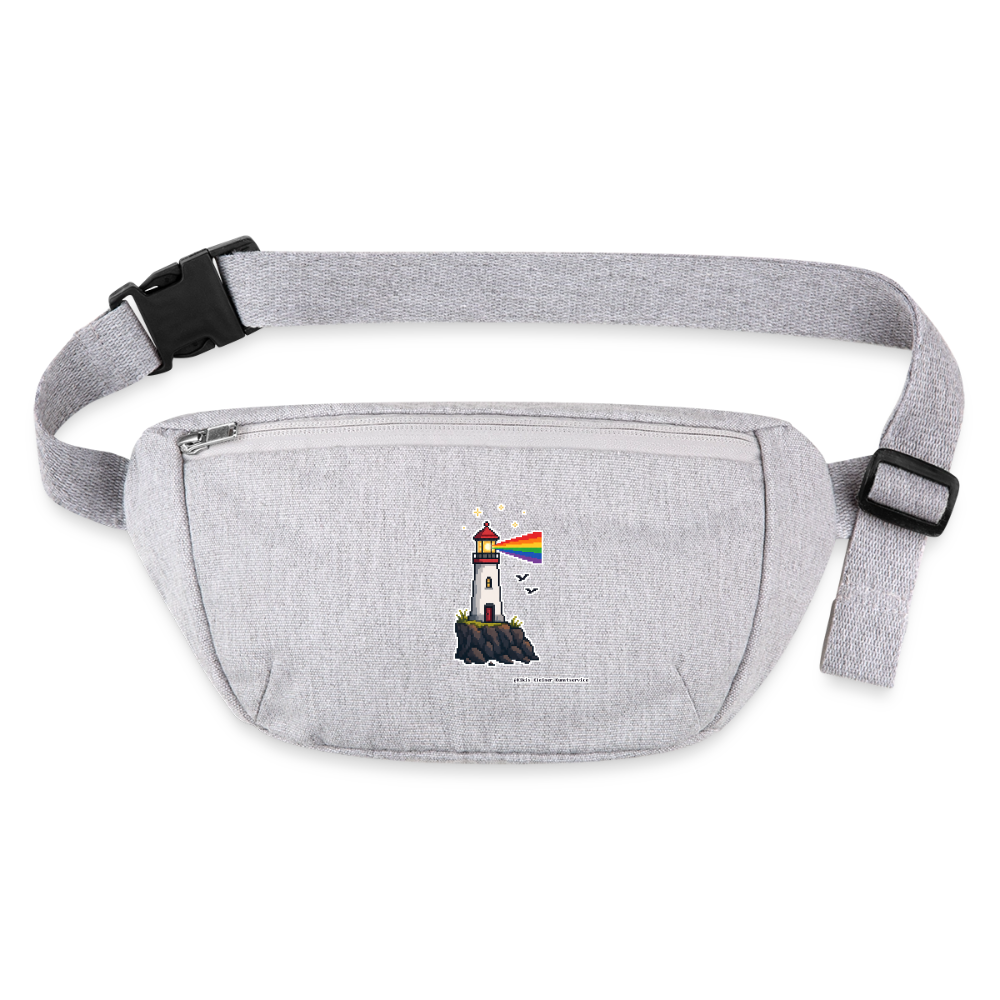 Regenbogen-Leuchtturm Gürteltasche - Bio - Grau meliert