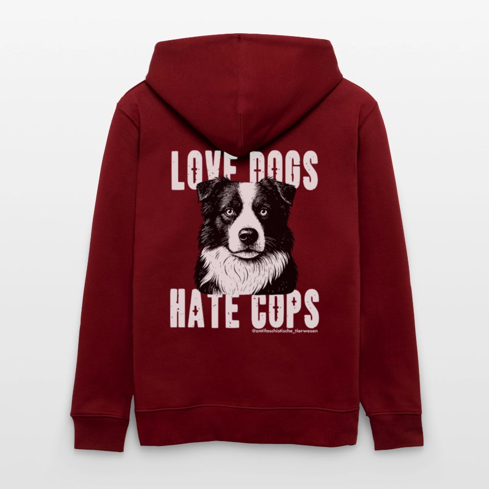 Love Dogs Kapuzenjacke - Unisex & Bio - Burgunderrot