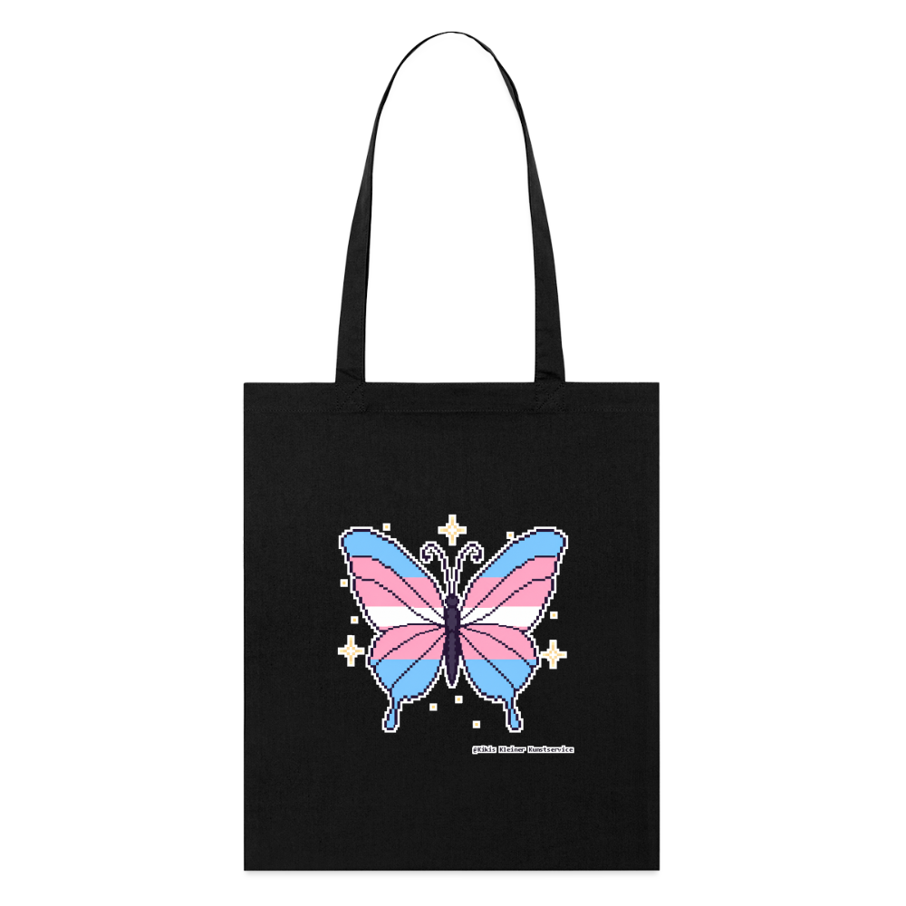 Trans-Schmetterling Stoffbeutel - Bio - Schwarz