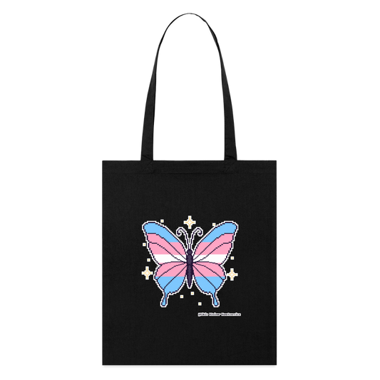 Trans-Schmetterling Stoffbeutel - Bio - Schwarz