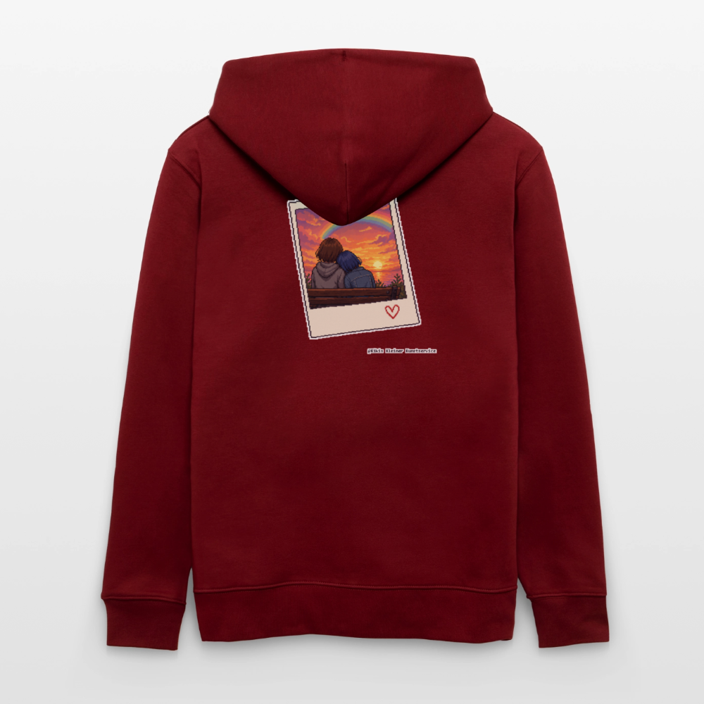 Polaroid Sonnenuntergang Kapuzenjacke - Unisex & Bio - Burgunderrot
