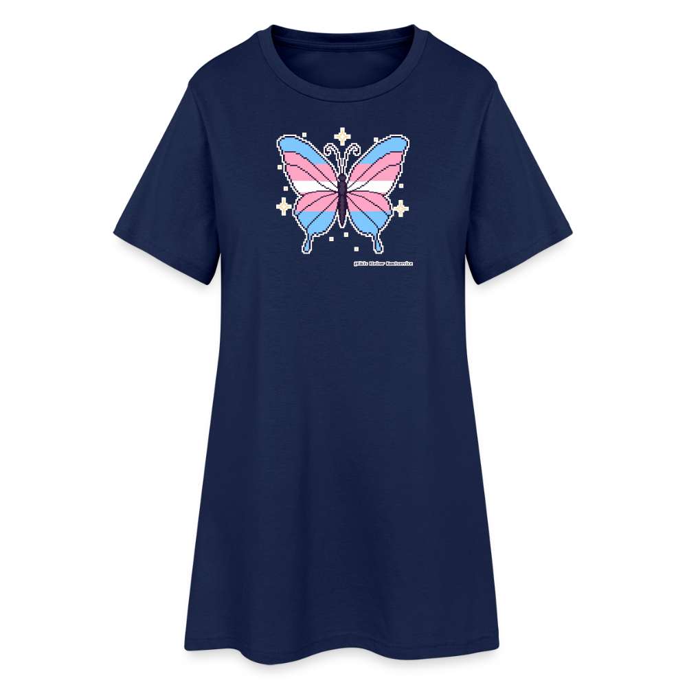 Trans-Schmetterling T-Shirt-Kleid - Light Navy