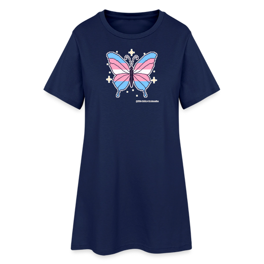 Trans-Schmetterling T-Shirt-Kleid - Light Navy