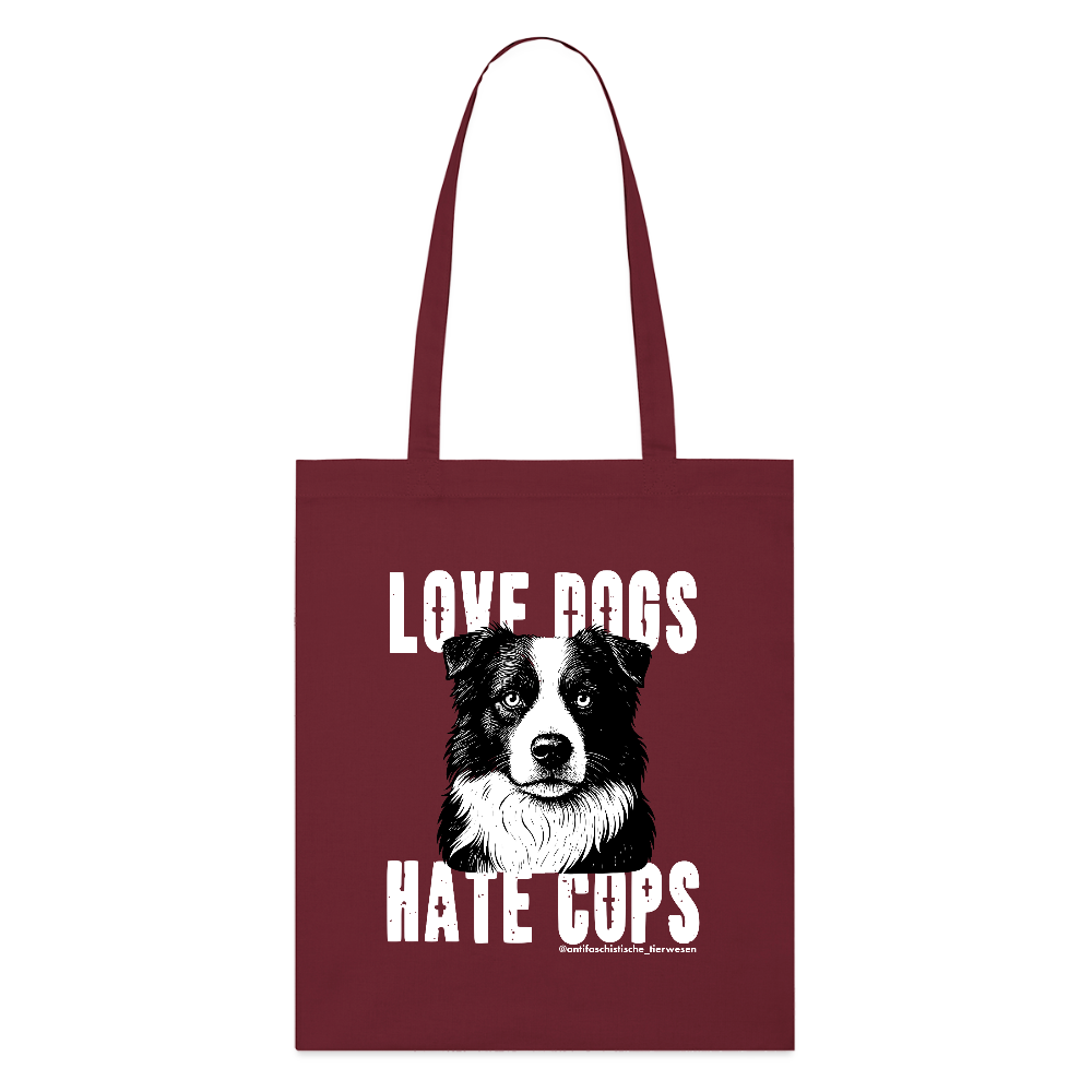 Love Dogs Stoffbeutel - Bio - Burgunderrot