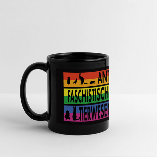 Antifaschistische Tierwesen Keramik-Tasse - Schwarz