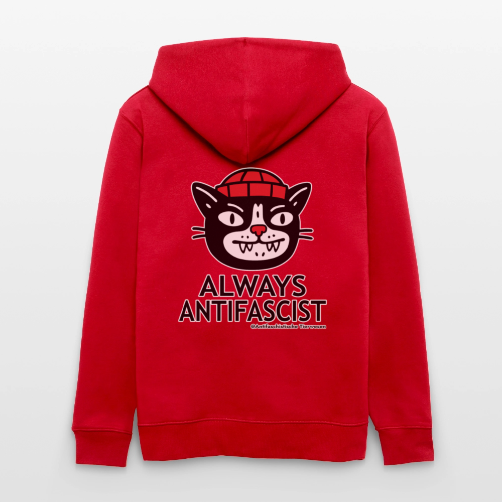 Always Antifascist Kapuzenjacke - Unisex & Bio - Rot