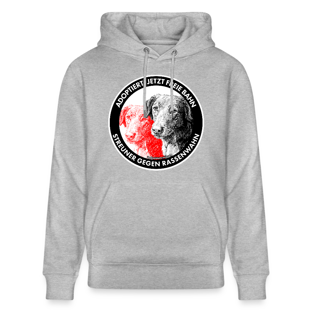 Streuner gegen Rassenwahn Hoodie - Unisex & Bio - Grau meliert