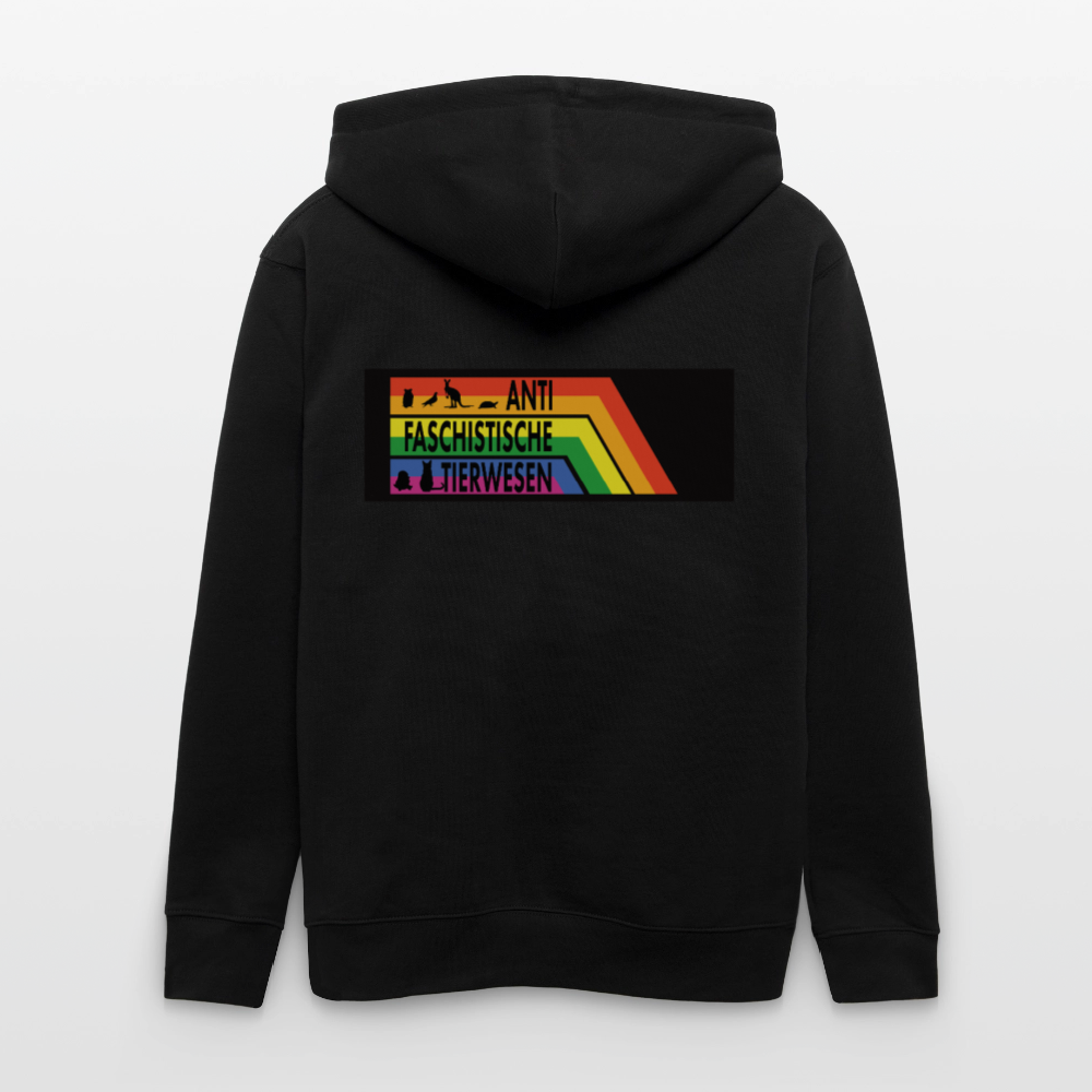 Antifaschistische Tierwesen Kapuzenjacke - Unisex & Bio - Schwarz
