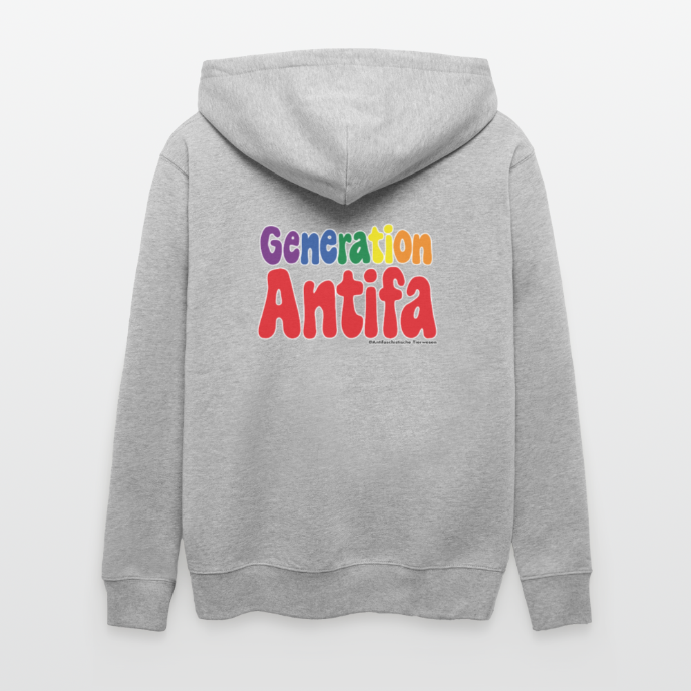 Generation Antifa Kapuzenjacke - Unisex & Bio - Grau meliert