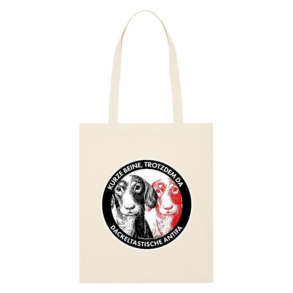 Dackeltastische Antifa Stoffbeutel - Unisex & Bio - Weißgrau