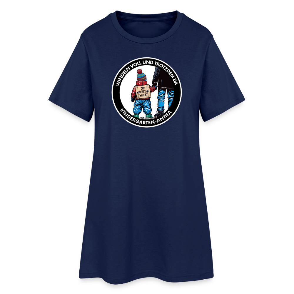 Kindergarten-Antifa T-Shirt-Kleid - Light Navy