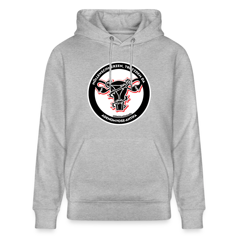 Adenomyose-Antifa Hoodie - Unisex & Bio - Grau meliert