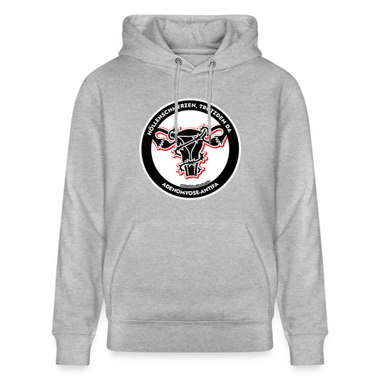 Adenomyose-Antifa Hoodie - Unisex & Bio - Grau meliert