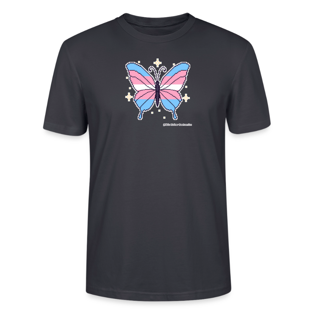 Trans-Schmetterling T-Shirt - Unisex & Bio - Dunkles Graublau