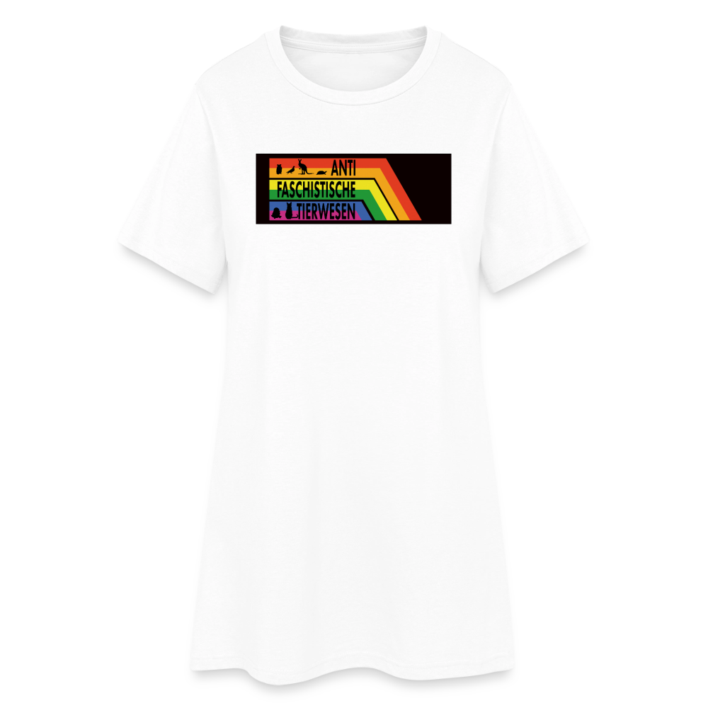 Antifaschistische Tierwesen T-Shirt-Kleid - Weiß
