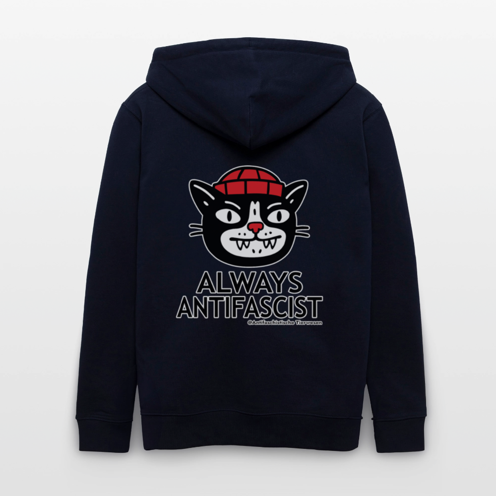 Always Antifascist Kapuzenjacke - Unisex & Bio - Navy