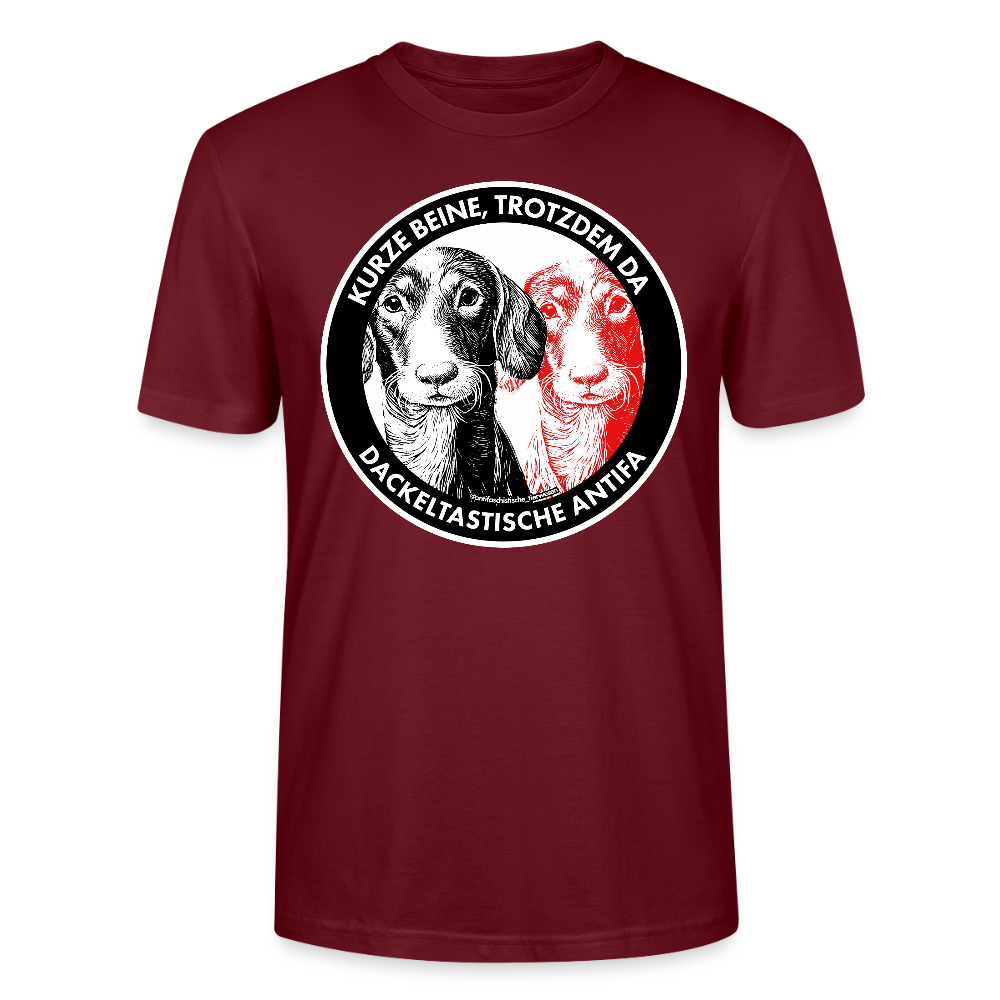Dackeltastische Antifa T-Shirt - Unisex & Bio - Burgunderrot