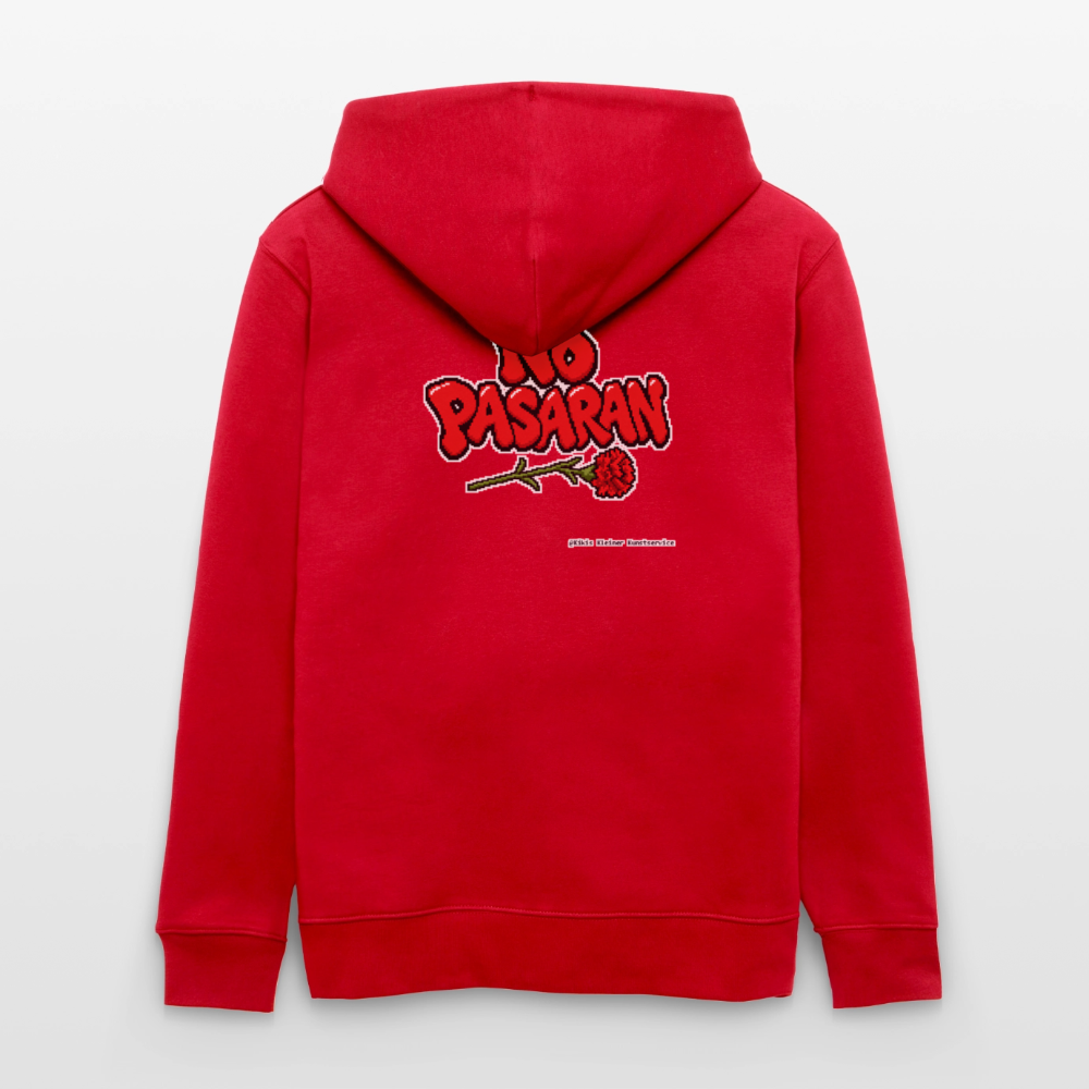 No Pasarán mit Nelke Kapuzenjacke - Unisex & Bio - Rot