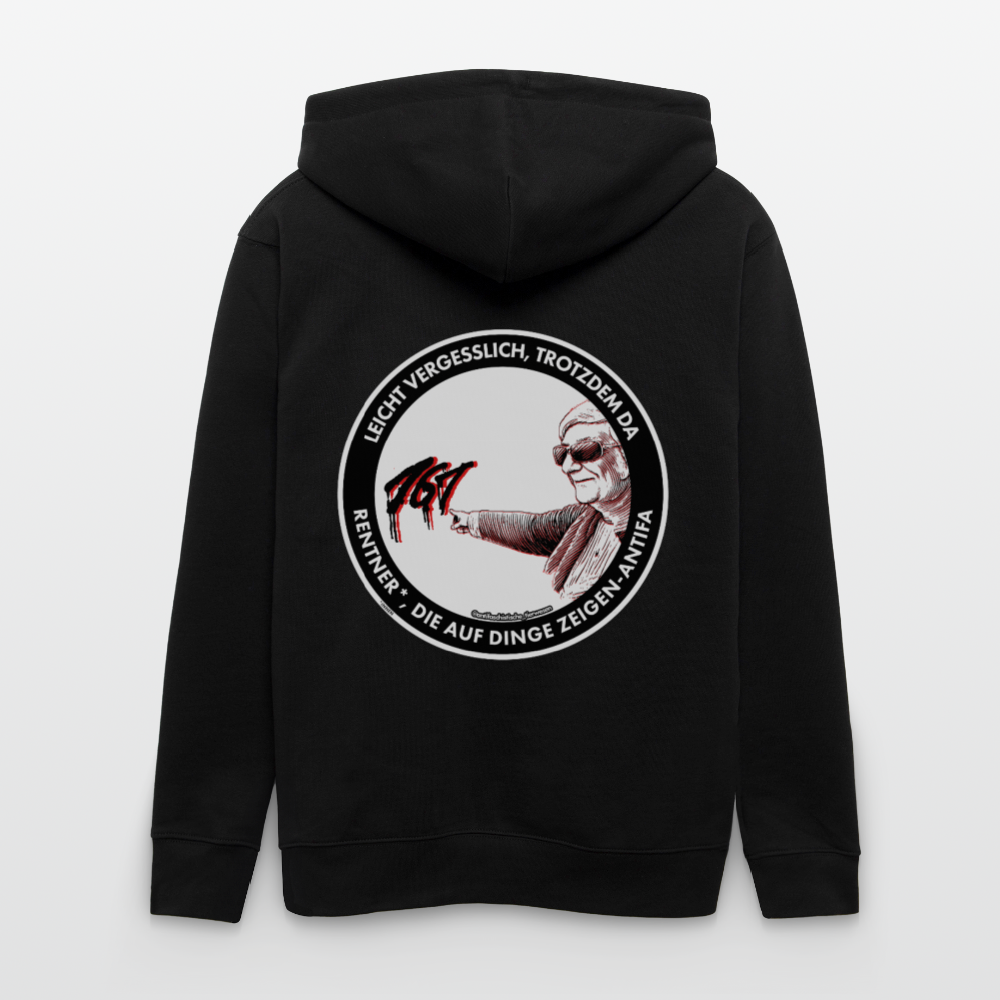 Rentner*innen-Antifa Kapuzenjacke - Unisex & Bio - Schwarz