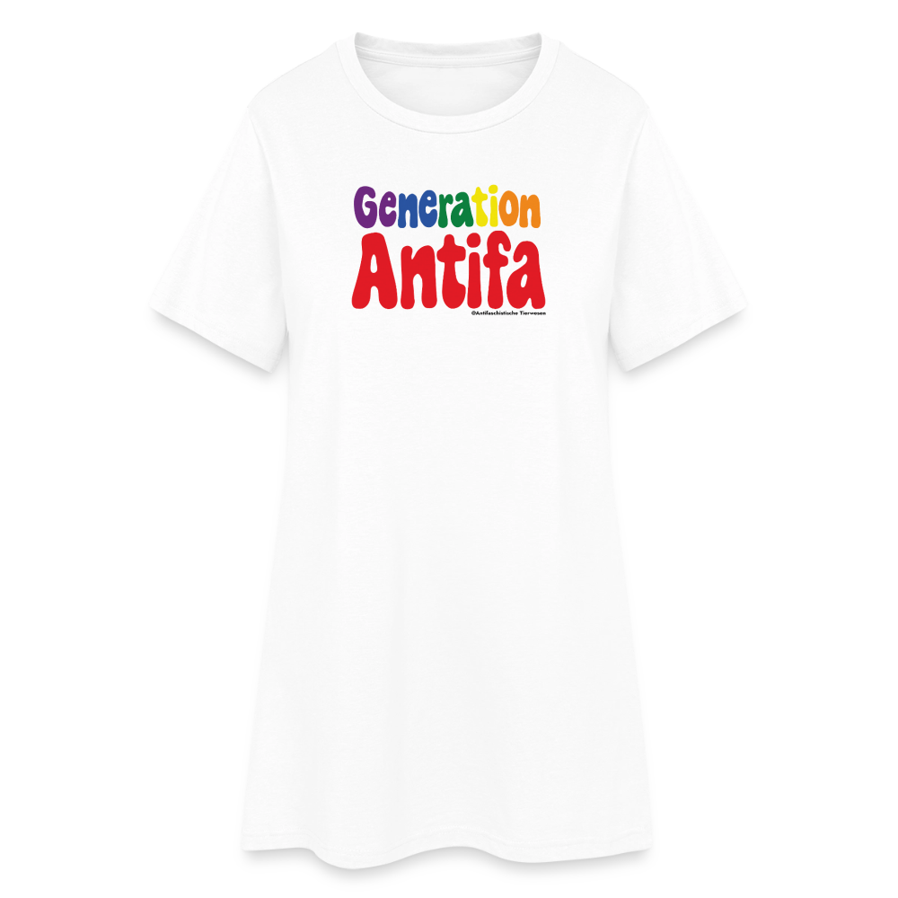 Generation Antifa T-Shirt-Kleid - Weiß
