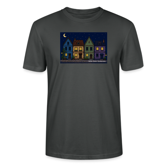 Häuser bei Nacht T-Shirt - Unisex & Bio - Anthrazit