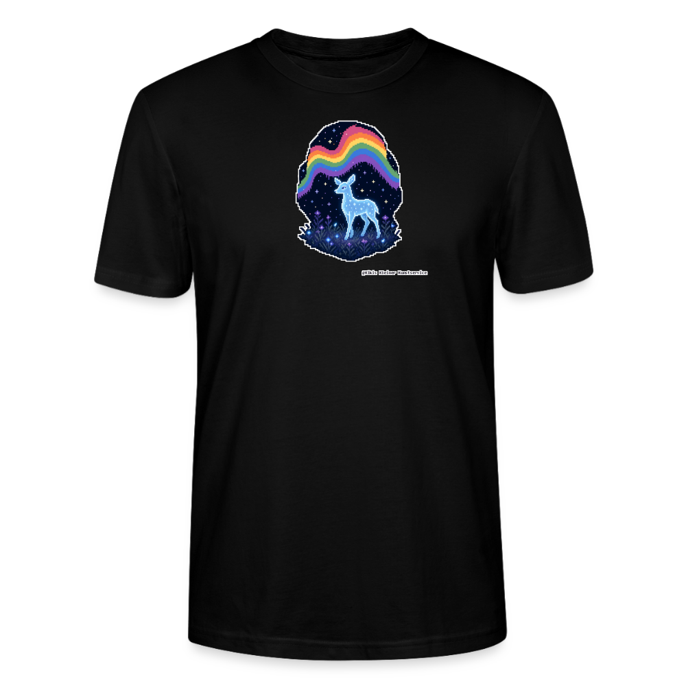 Reh im Polarlicht T-Shirt - Unisex & Bio - Schwarz