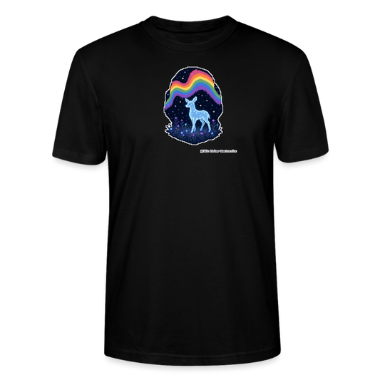 Reh im Polarlicht T-Shirt - Unisex & Bio - Schwarz