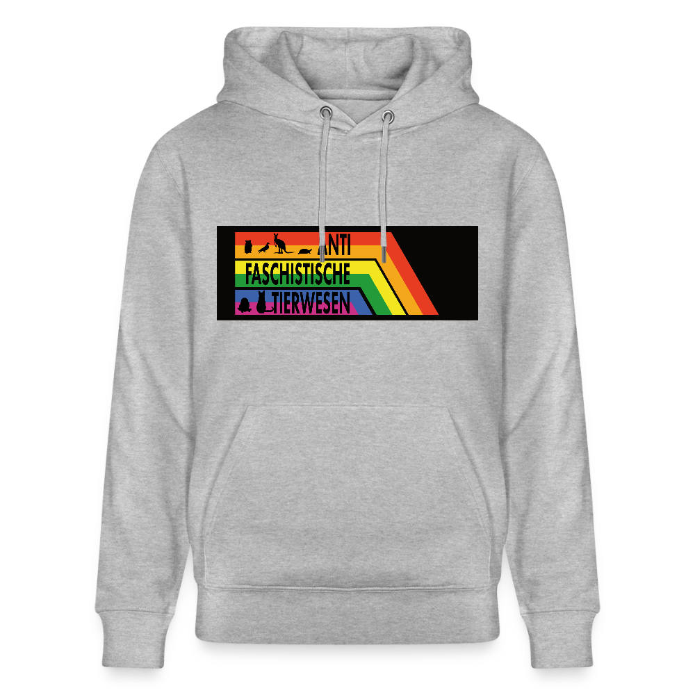 Antifaschistische Tierwesen Hoodie - Unisex & Bio - Grau meliert