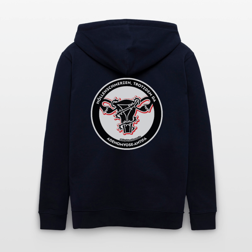 Adenomyose-Antifa Kapuzenjacke - Unisex & Bio - Navy