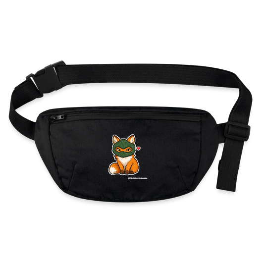 Fuchs mit grüner Sturmhaube Gürteltasche - Bio - Schwarz