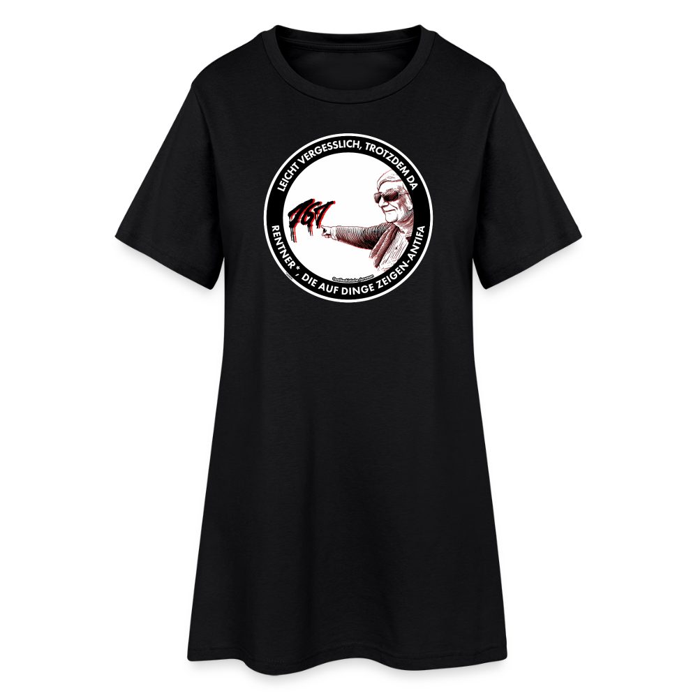 Rentner*innen-Antifa T-Shirt-Kleid - Schwarz