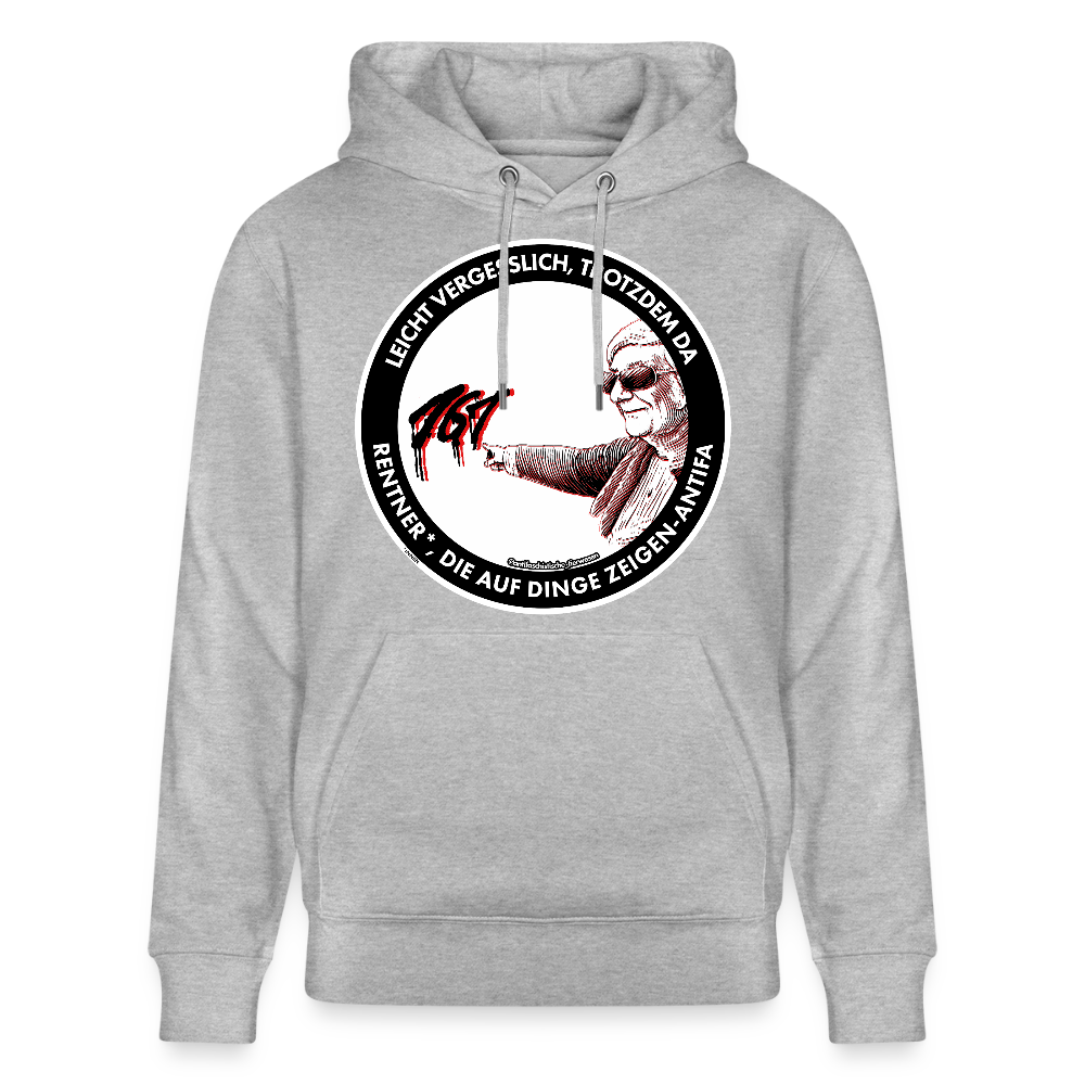 Rentner*innen-Antifa Hoodie - Unisex & Bio - Grau meliert