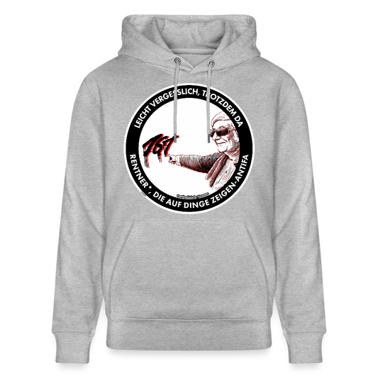 Rentner*innen-Antifa Hoodie - Unisex & Bio - Grau meliert