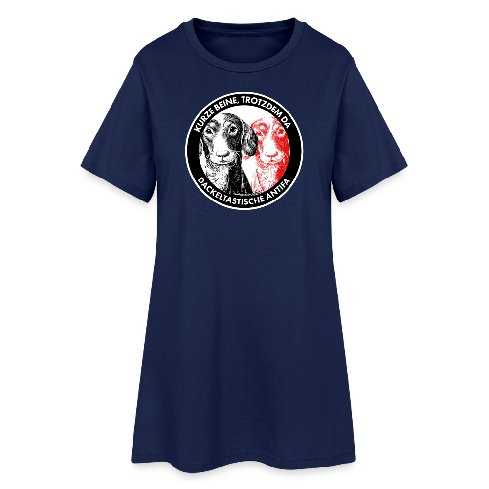Dackeltastische Antifa T-Shirt-Kleid - Light Navy