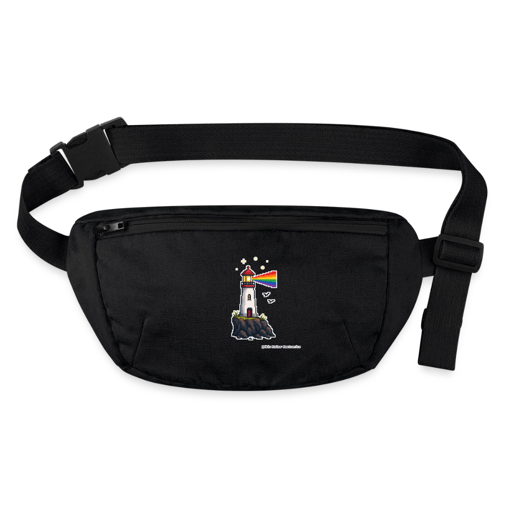 Regenbogen-Leuchtturm Gürteltasche - Bio - Schwarz
