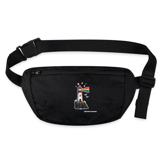 Regenbogen-Leuchtturm Gürteltasche - Bio - Schwarz