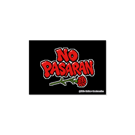 No Pasarán mit Nelke Sticker im Pixel-Look, Kikis Kleiner Kunstservice