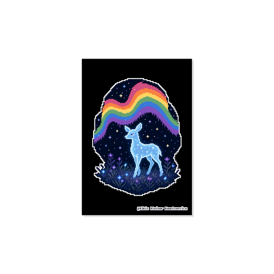 Reh im Polarlicht Sticker im Pixel-Look, Kikis Kleiner Kunstservice