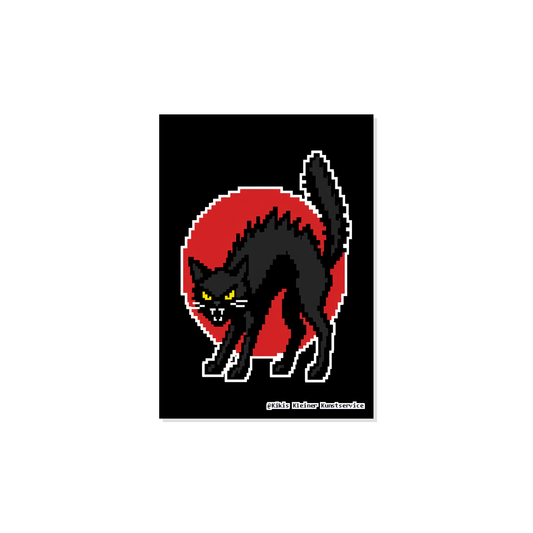 Sabotagekatze Sticker im Pixel-Look, Kikis Kleiner Kunstservice